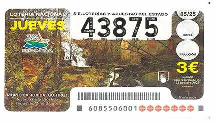 Décimo 43875 del sorteo 85-23/10/2025 Jueves