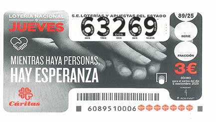 Décimo 63269 del sorteo 89-06/11/2025 Jueves