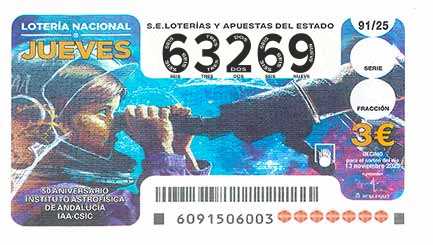 Décimo 63269 del sorteo 91-13/11/2025 Jueves