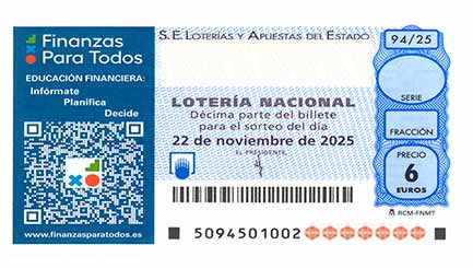 Décimo 64736 del sorteo 94-22/11/2025 Sábado