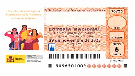 Décimo 72136 del sorteo 96-29/11/2025 Sábado