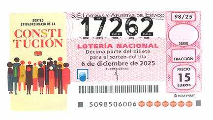 Décimo 17262 del sorteo 98-06/12/2025 Sábado